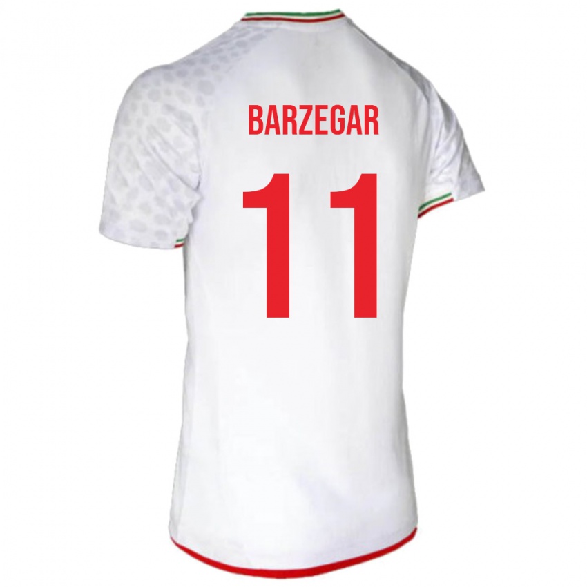 גברים איראן אריה ברזגר #11 לבן אדום ג'רזי ביתית 26-28 חולצה קצרה