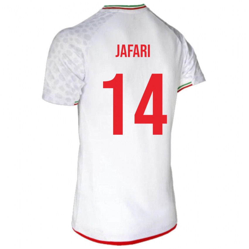 גברים איראן Farhan Jafari #14 לבן אדום ג'רזי ביתית 26-28 חולצה קצרה