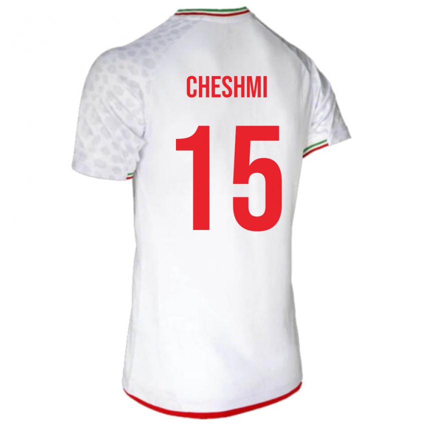 גברים איראן רוזבה צ'שמי #15 לבן אדום ג'רזי ביתית 26-28 חולצה קצרה