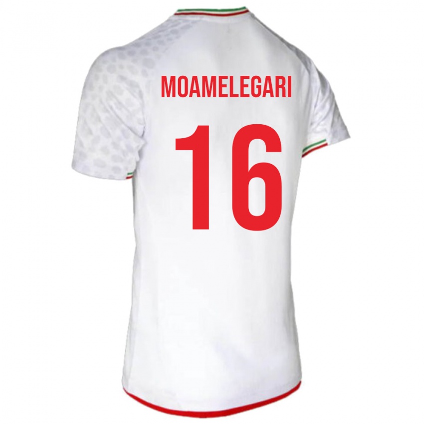 גברים איראן Farzin Moamelegari #16 לבן אדום ג'רזי ביתית 26-28 חולצה קצרה