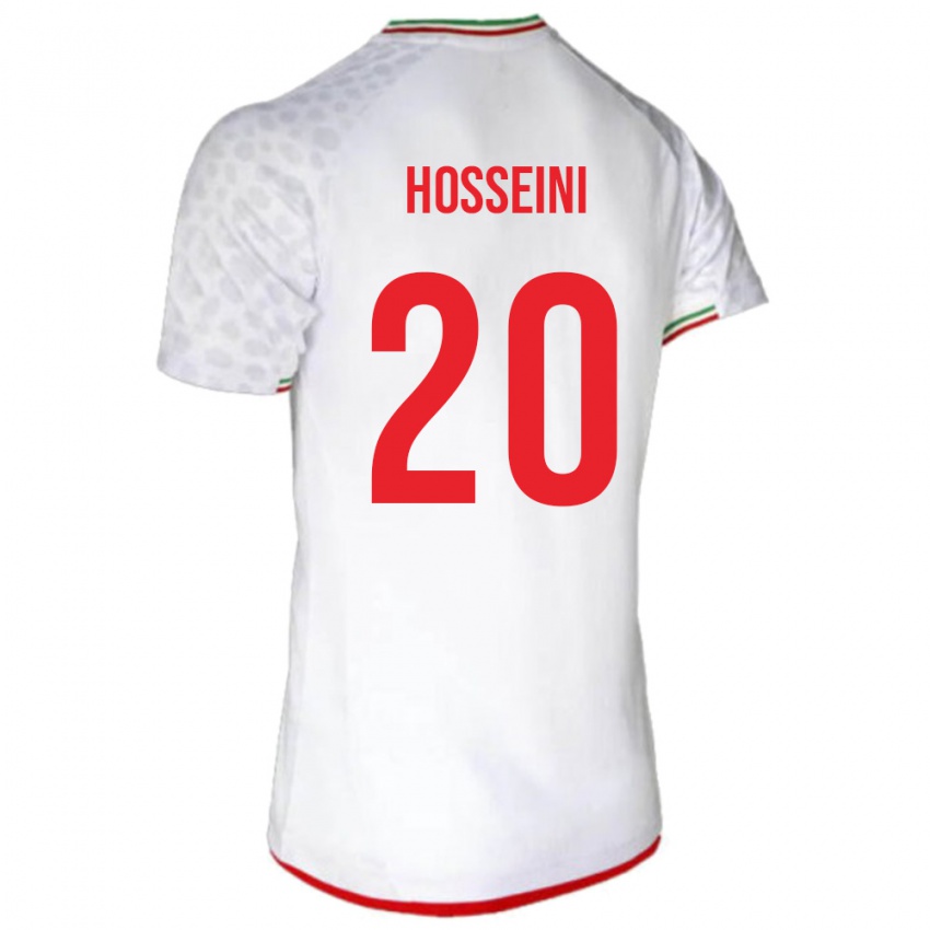 גברים איראן Amirmohammad Hosseini #20 לבן אדום ג'רזי ביתית 26-28 חולצה קצרה