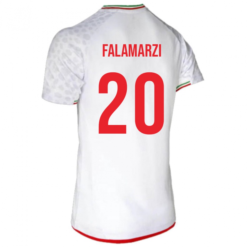 גברים איראן Esmaeil Falamarzi #20 לבן אדום ג'רזי ביתית 26-28 חולצה קצרה