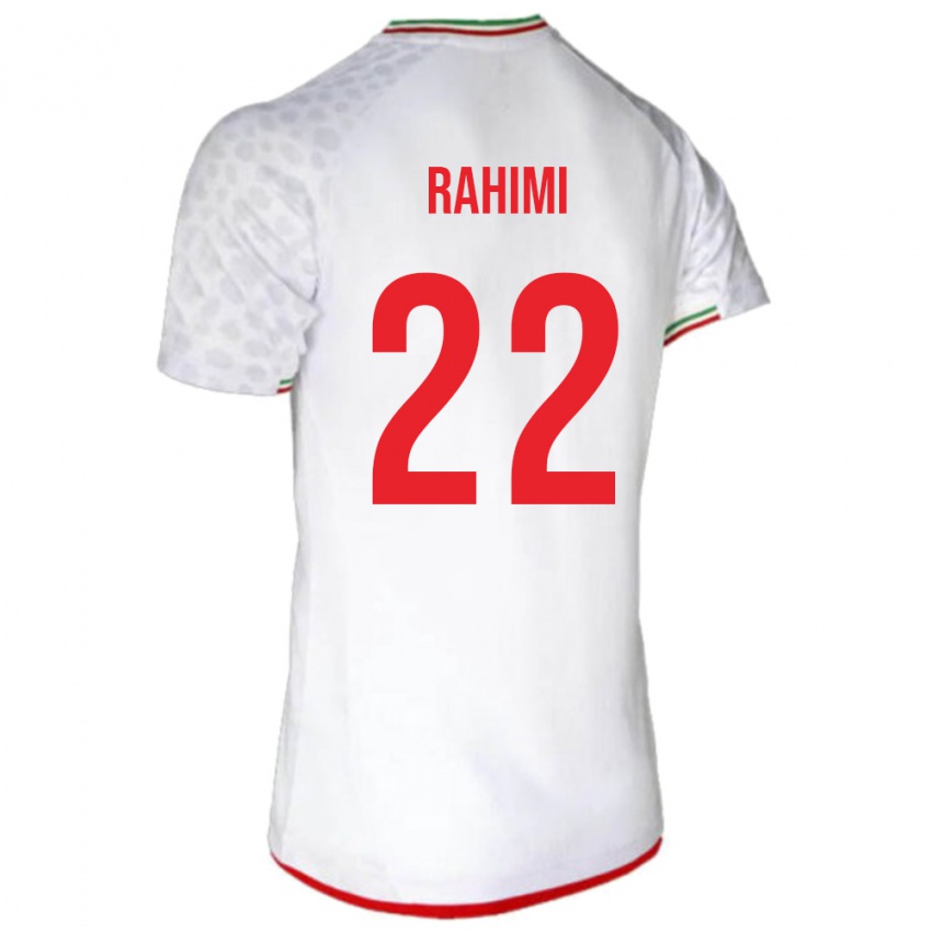 גברים איראן פרזד רחימי #22 לבן אדום ג'רזי ביתית 26-28 חולצה קצרה