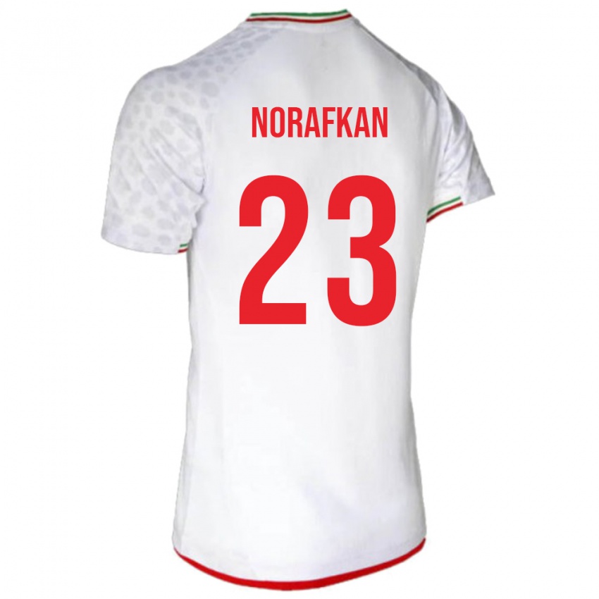 גברים איראן עומיד נוראפקאן #23 לבן אדום ג'רזי ביתית 26-28 חולצה קצרה