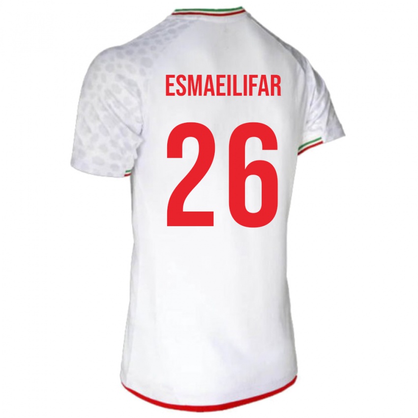גברים איראן דניאל אסמאעיליפר #26 לבן אדום ג'רזי ביתית 26-28 חולצה קצרה