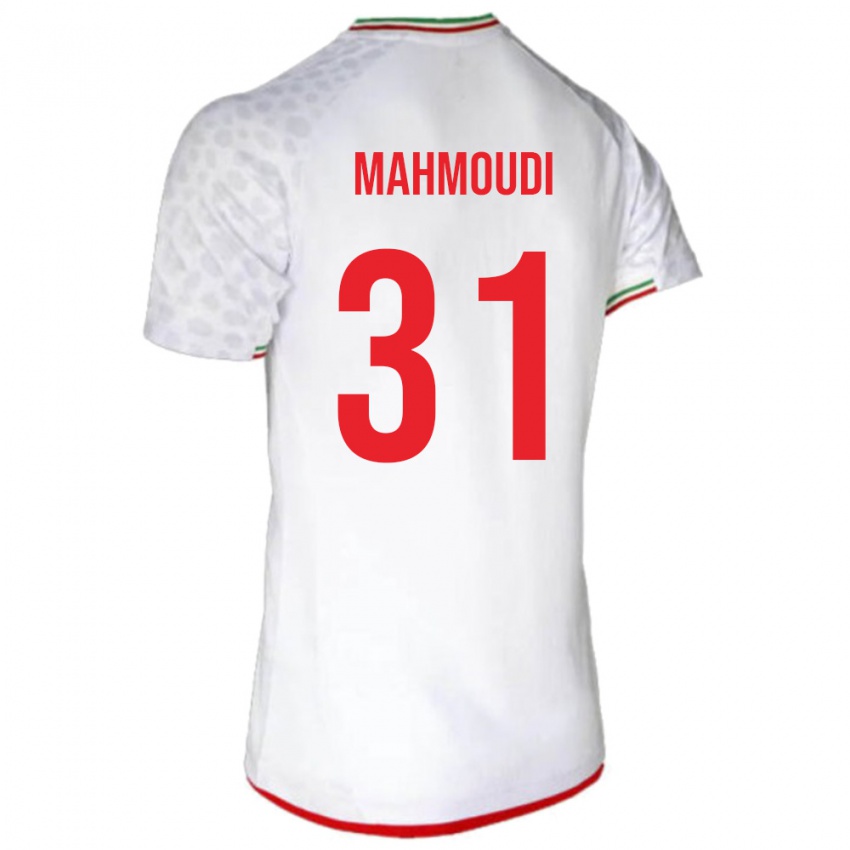 גברים איראן Amirhossein Mahmoudi #31 לבן אדום ג'רזי ביתית 26-28 חולצה קצרה