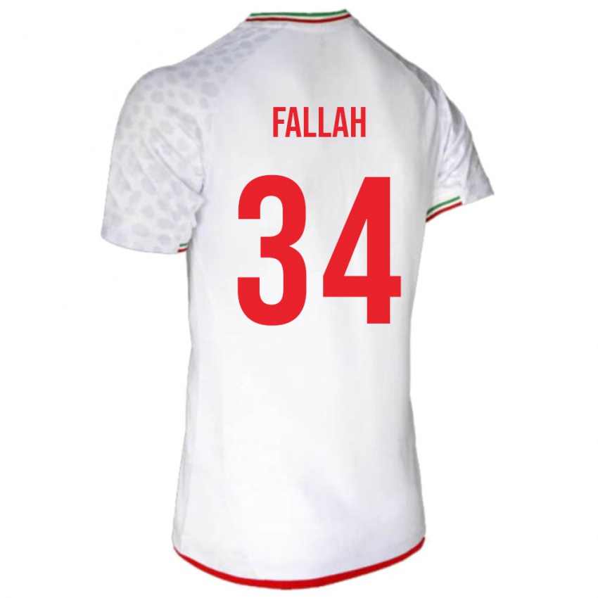 גברים איראן סאמאן פלאח #34 לבן אדום ג'רזי ביתית 26-28 חולצה קצרה