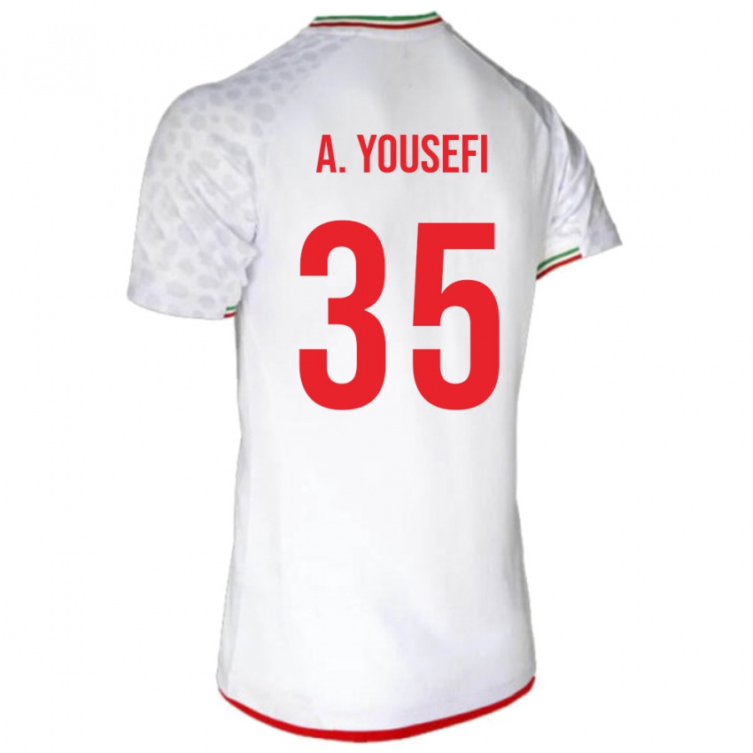 גברים איראן אריא יוספי #35 לבן אדום ג'רזי ביתית 26-28 חולצה קצרה
