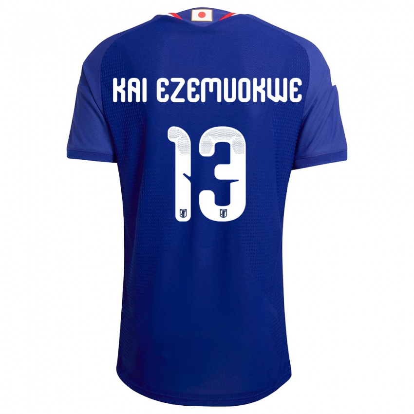 גברים יַפָּן Chimezie Kai Ezemuokwe #13 כחול לבן אדום ג'רזי ביתית 26-28 חולצה קצרה