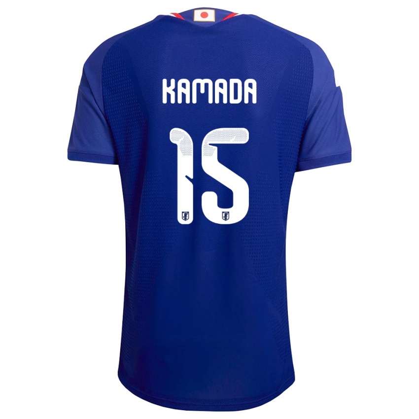 גברים יַפָּן דאיצ'י קמאדה #15 כחול לבן אדום ג'רזי ביתית 26-28 חולצה קצרה