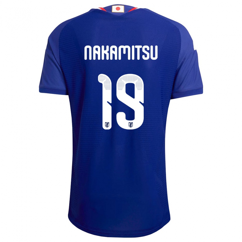 גברים יַפָּן Kanata Nakamitsu #19 כחול לבן אדום ג'רזי ביתית 26-28 חולצה קצרה