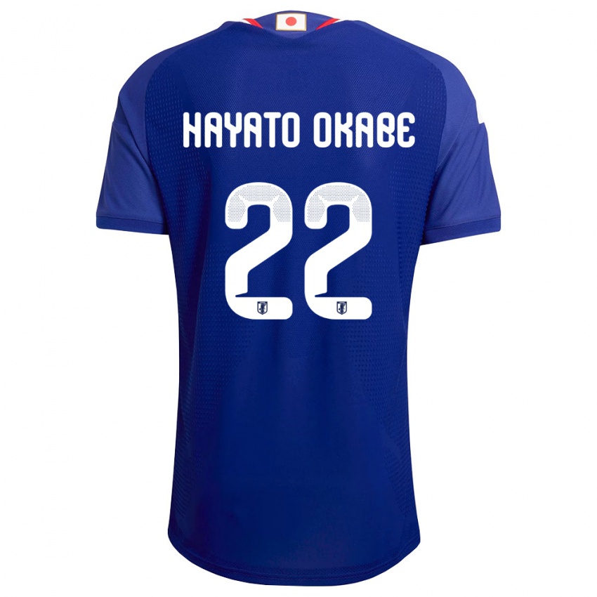 גברים יַפָּן Tariqkani Hayato Okabe #22 כחול לבן אדום ג'רזי ביתית 26-28 חולצה קצרה