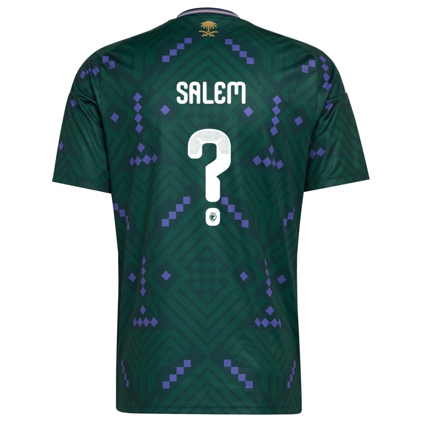 גברים ערב הסעודית Faris Salem #0 ירוק סגול לבן ג'רזי ביתית 26-28 חולצה קצרה