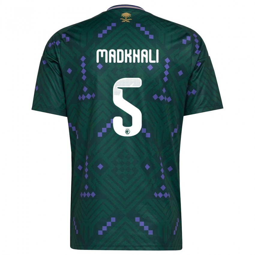 גברים ערב הסעודית Mohammed Madkhali #5 ירוק סגול לבן ג'רזי ביתית 26-28 חולצה קצרה