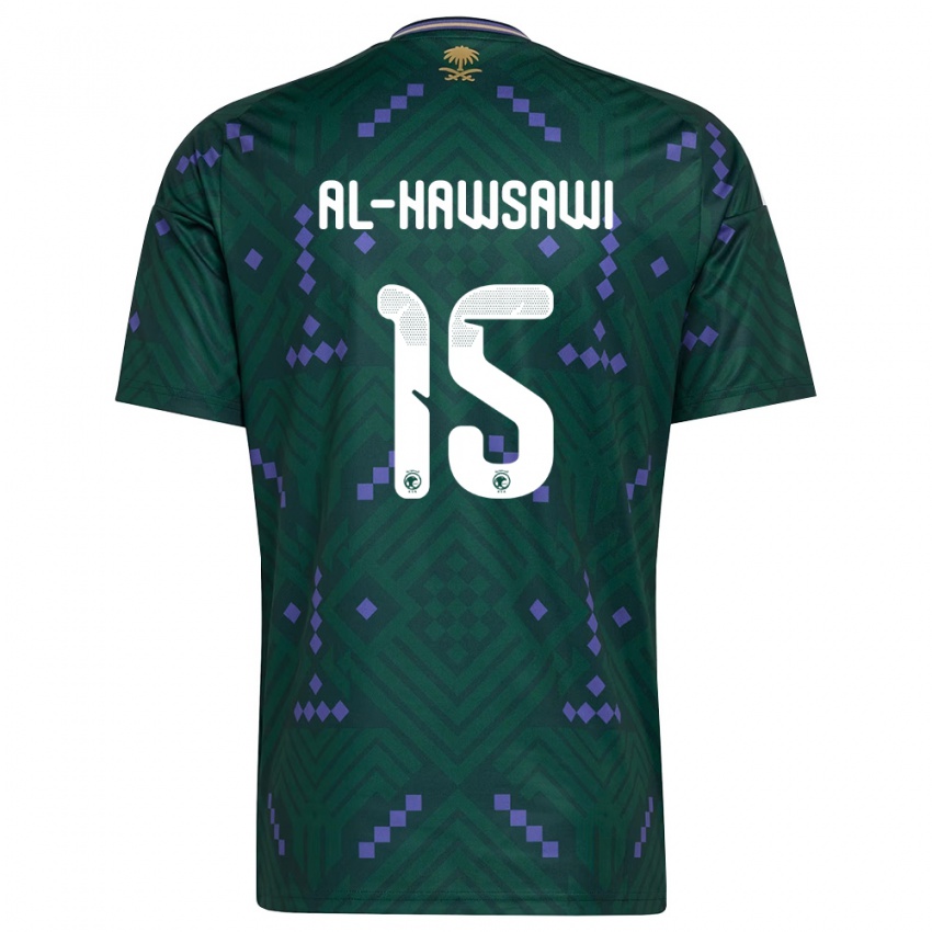 גברים ערב הסעודית Suhayb Al-Hawsawi #15 ירוק סגול לבן ג'רזי ביתית 26-28 חולצה קצרה