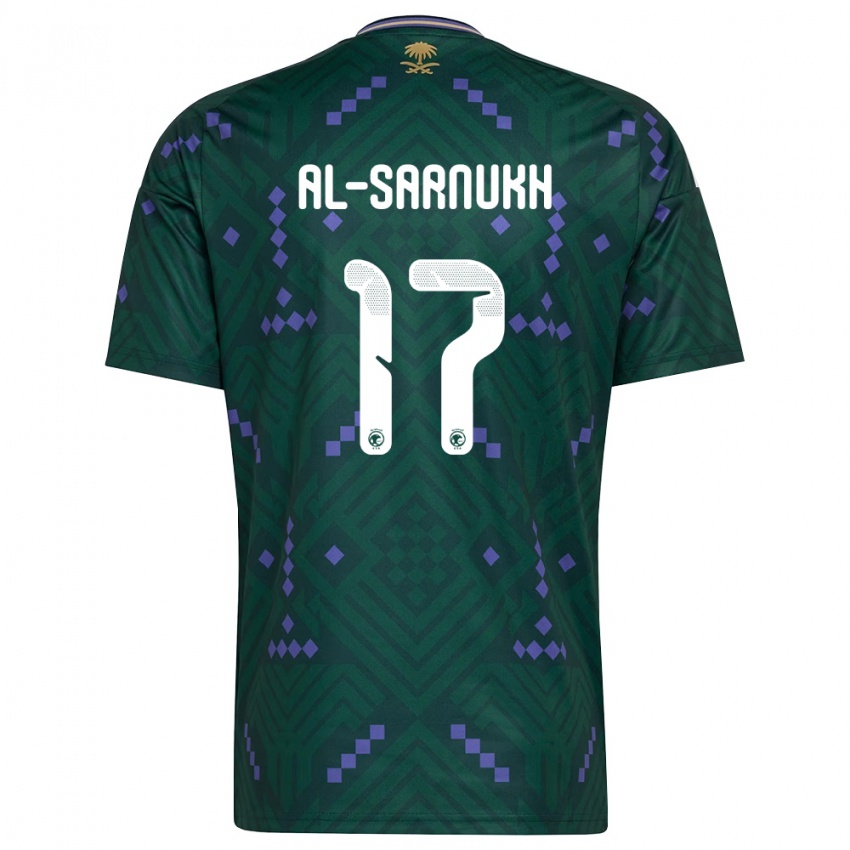 גברים ערב הסעודית Mohamed Al-Sarnukh #17 ירוק סגול לבן ג'רזי ביתית 26-28 חולצה קצרה