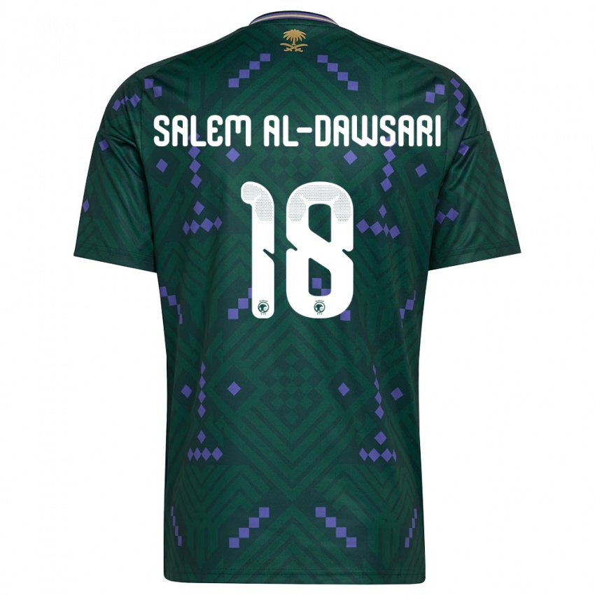 גברים ערב הסעודית Nawaf Salem Al-Dawsari #18 ירוק סגול לבן ג'רזי ביתית 26-28 חולצה קצרה