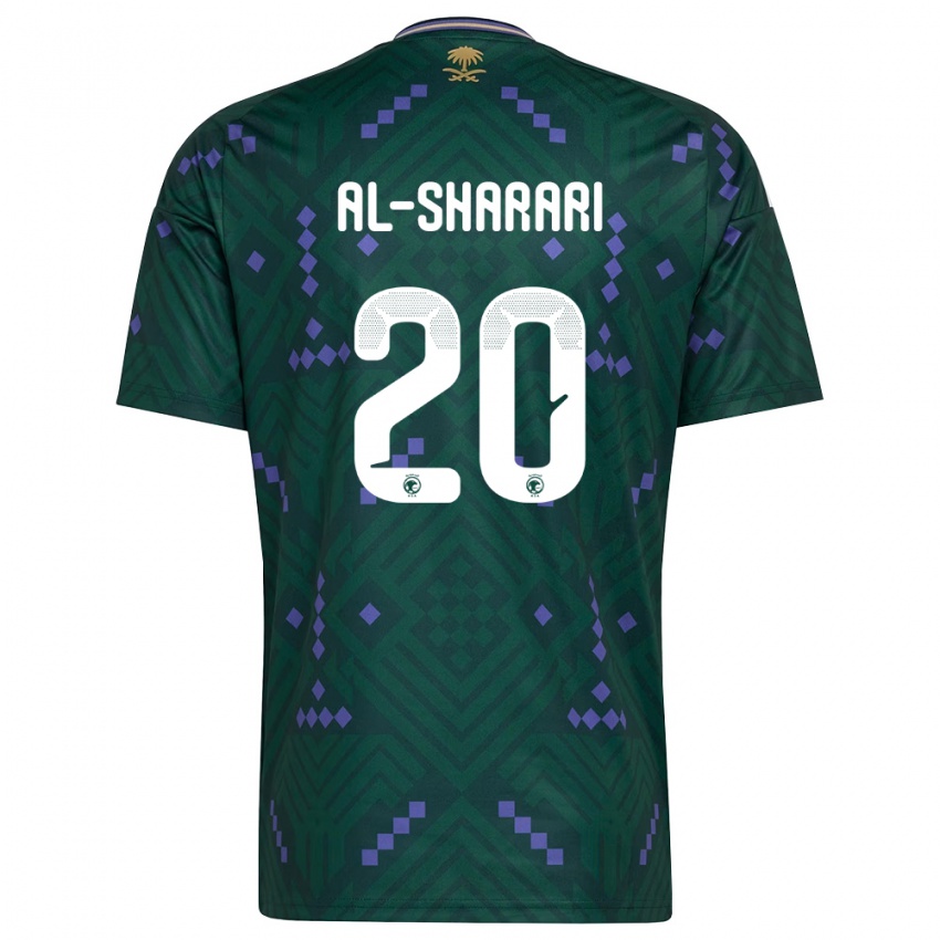 גברים ערב הסעודית Essa Al-Sharari #20 ירוק סגול לבן ג'רזי ביתית 26-28 חולצה קצרה