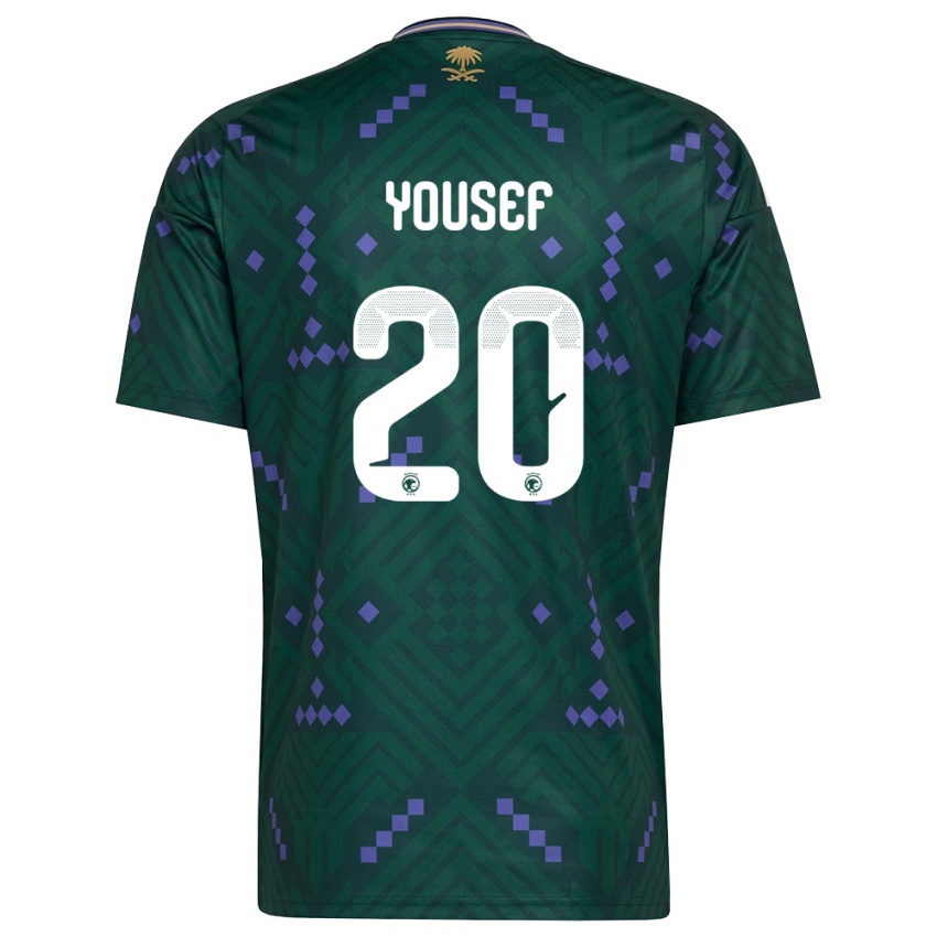 גברים ערב הסעודית פארס יוסף #20 ירוק סגול לבן ג'רזי ביתית 26-28 חולצה קצרה