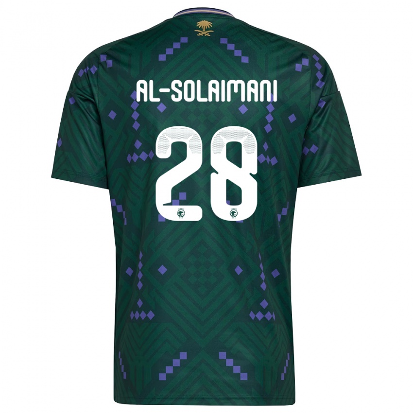 גברים ערב הסעודית Solaiman Al-Solaimani #28 ירוק סגול לבן ג'רזי ביתית 26-28 חולצה קצרה