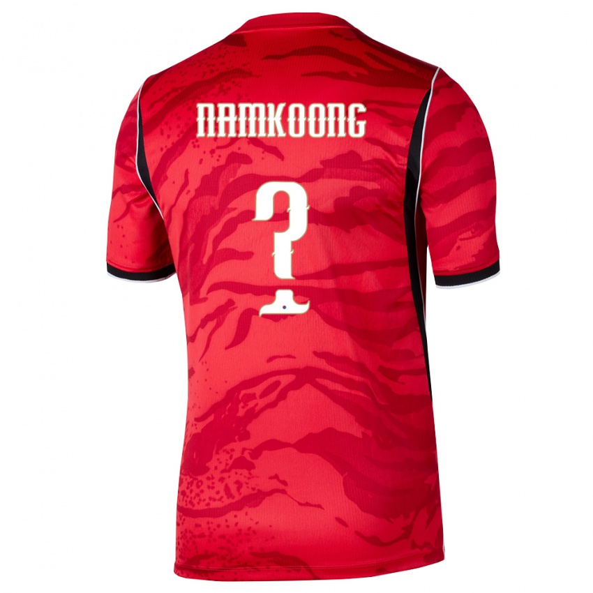 גברים דרום קוריאה Jun Namkoong #0 אדום לבן שחור ג'רזי ביתית 26-28 חולצה קצרה