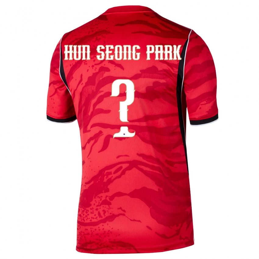 גברים דרום קוריאה Seong-Hun Park #0 אדום לבן שחור ג'רזי ביתית 26-28 חולצה קצרה