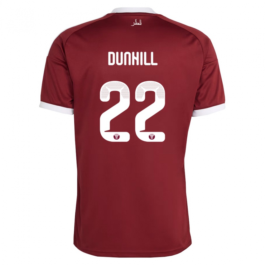 גברים קטאר Cristian Dunhill #22 אדום בורדו לבן ג'רזי ביתית 26-28 חולצה קצרה