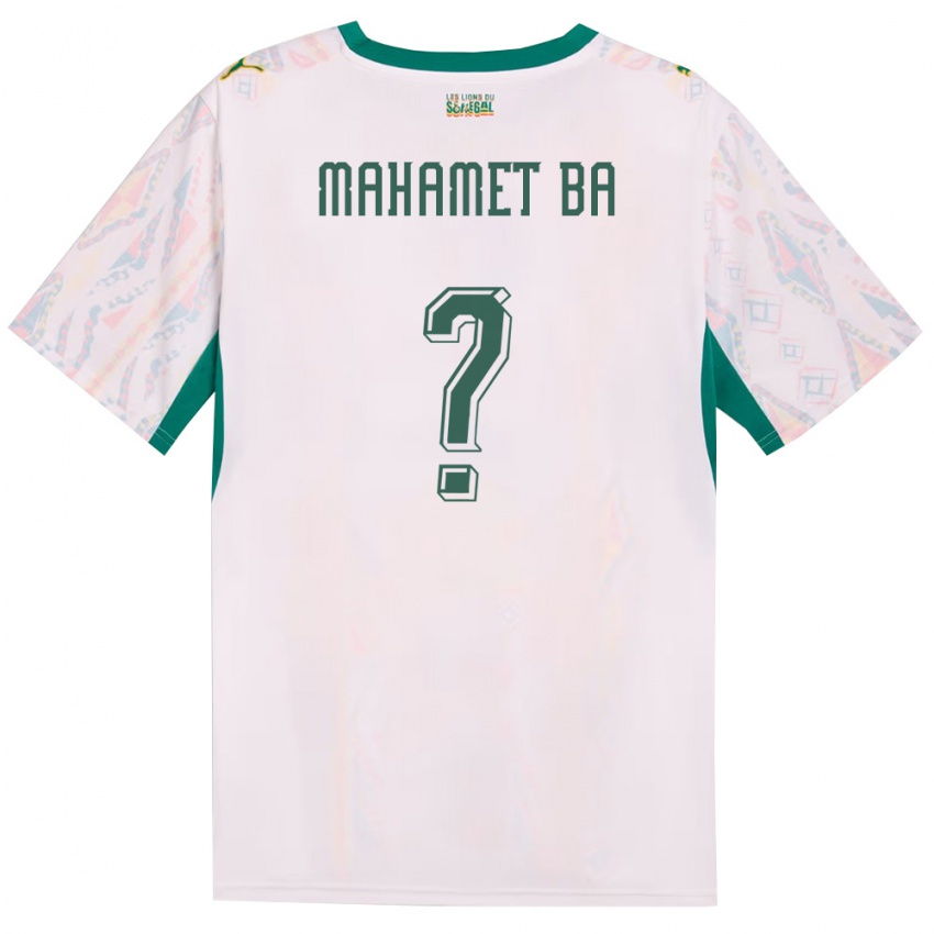 גברים סנגל Mahamet Ba #0 לבן ירוק צהוב ג'רזי ביתית 26-28 חולצה קצרה