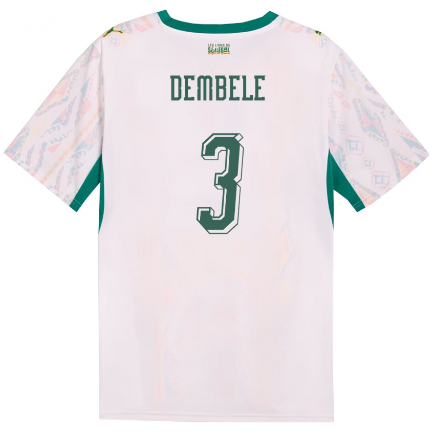 גברים סנגל אנטה דמבלה #3 לבן ירוק צהוב ג'רזי ביתית 26-28 חולצה קצרה