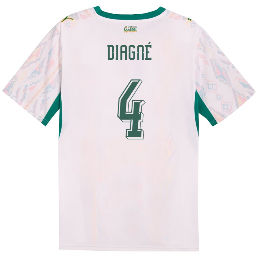 גברים סנגל אוסיינו דיאגנה #4 לבן ירוק צהוב ג'רזי ביתית 26-28 חולצה קצרה