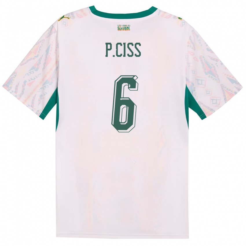 גברים סנגל פאטה סיס #6 לבן ירוק צהוב ג'רזי ביתית 26-28 חולצה קצרה