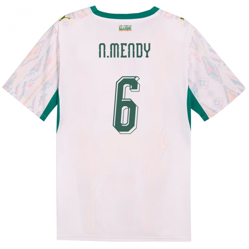 גברים סנגל נמפאליס מנדי #6 לבן ירוק צהוב ג'רזי ביתית 26-28 חולצה קצרה