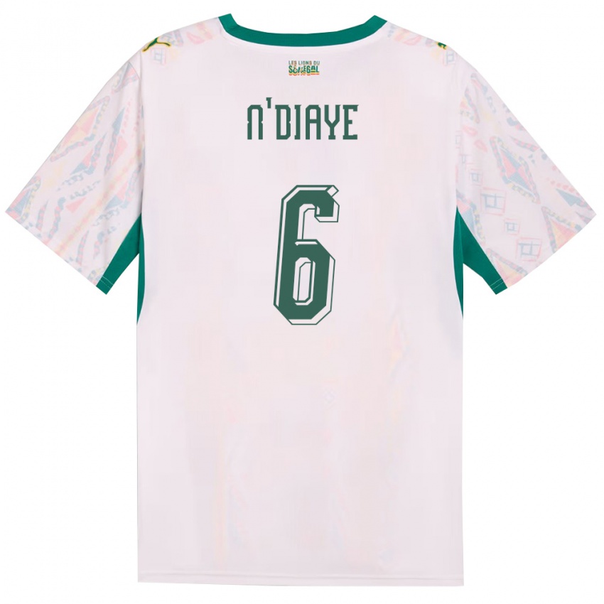 גברים סנגל ניאקאט נ דיאיי #6 לבן ירוק צהוב ג'רזי ביתית 26-28 חולצה קצרה