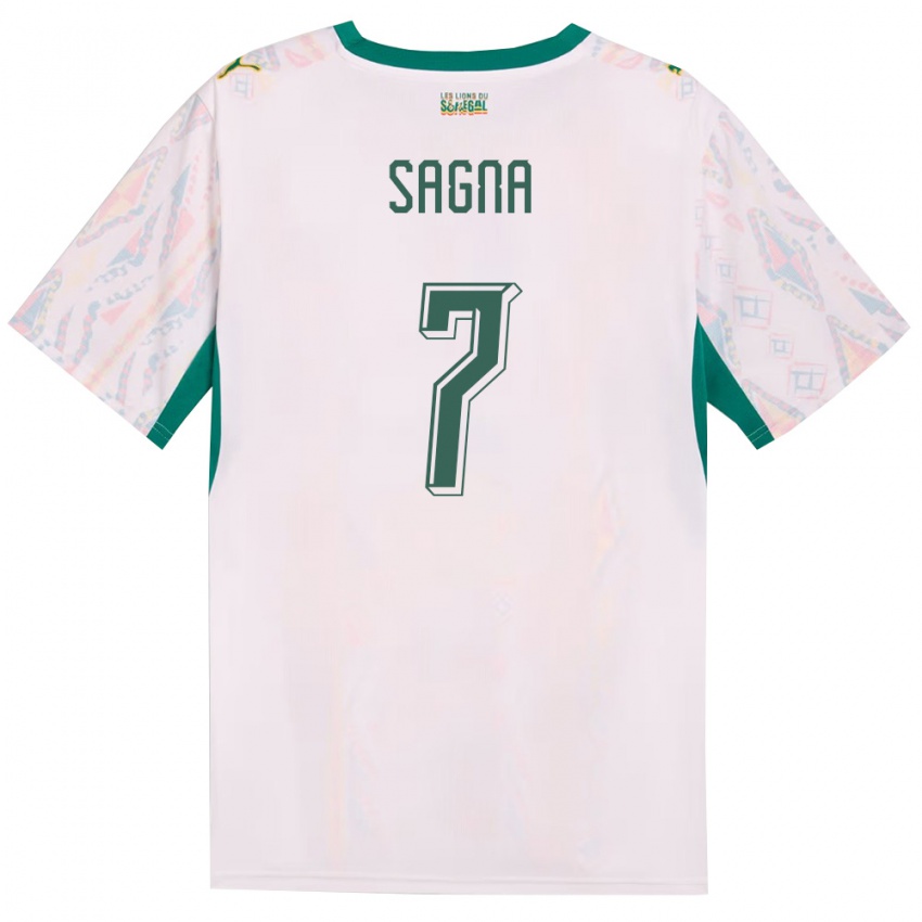 גברים סנגל אמאדו סאניה #7 לבן ירוק צהוב ג'רזי ביתית 26-28 חולצה קצרה