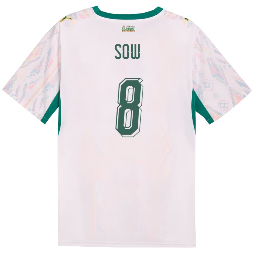 גברים סנגל מבאיאנג סו #8 לבן ירוק צהוב ג'רזי ביתית 26-28 חולצה קצרה