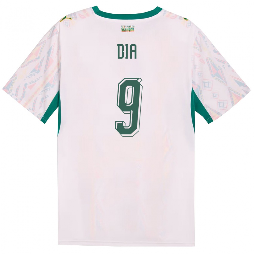 גברים סנגל בולאיה דיה #9 לבן ירוק צהוב ג'רזי ביתית 26-28 חולצה קצרה