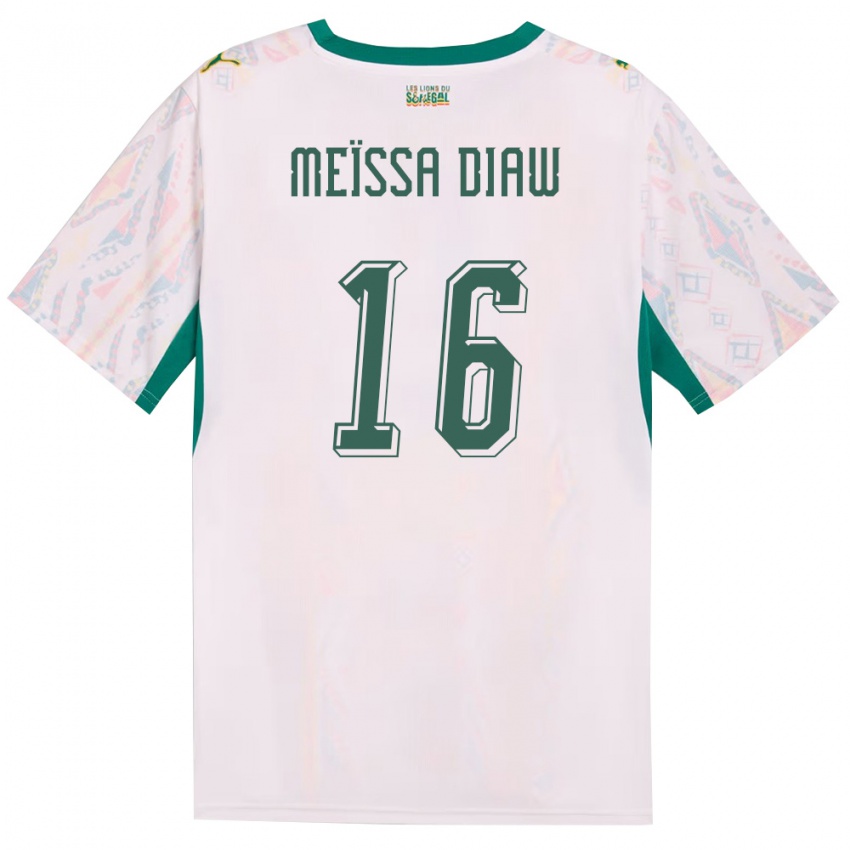 גברים סנגל נדייה מייסה דיאו #16 לבן ירוק צהוב ג'רזי ביתית 26-28 חולצה קצרה