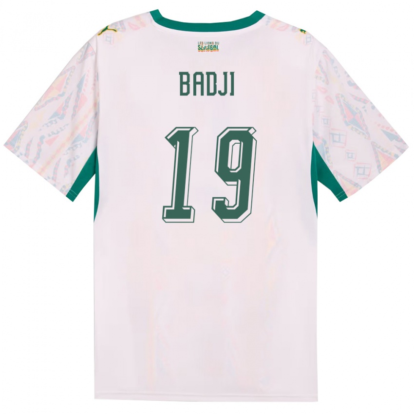 גברים סנגל יוסוף באדג׳י #19 לבן ירוק צהוב ג'רזי ביתית 26-28 חולצה קצרה