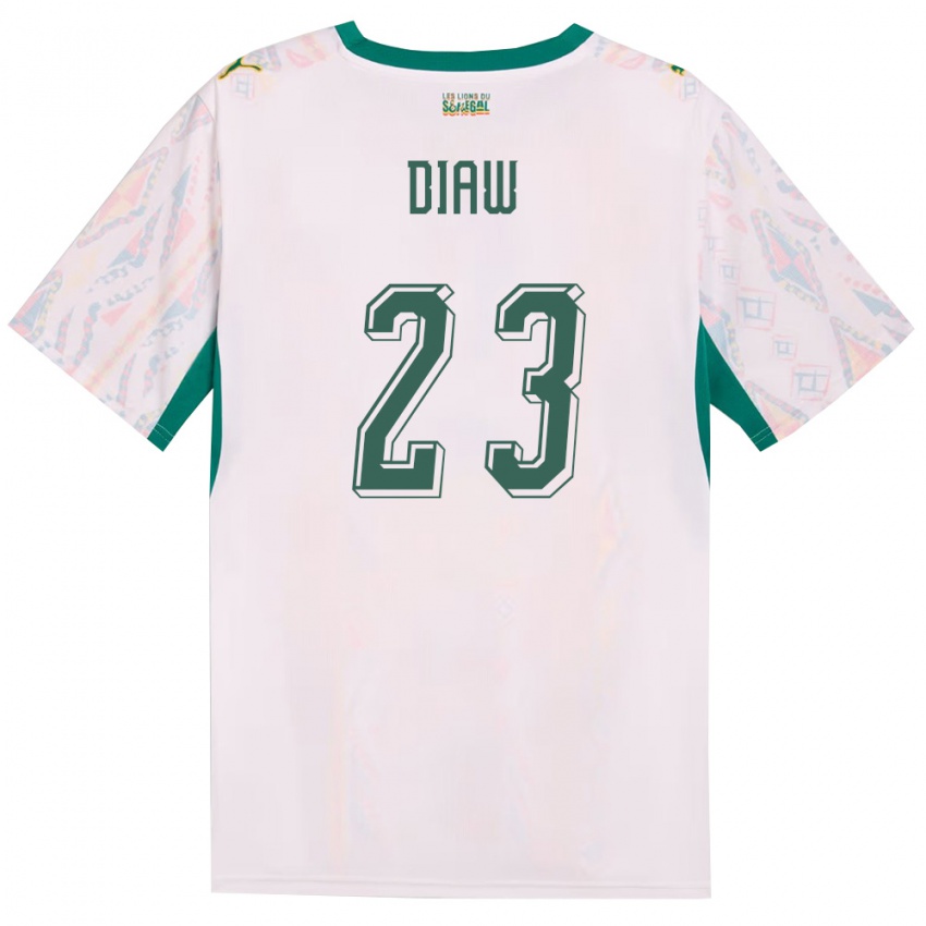 גברים סנגל מורי דיאו #23 לבן ירוק צהוב ג'רזי ביתית 26-28 חולצה קצרה