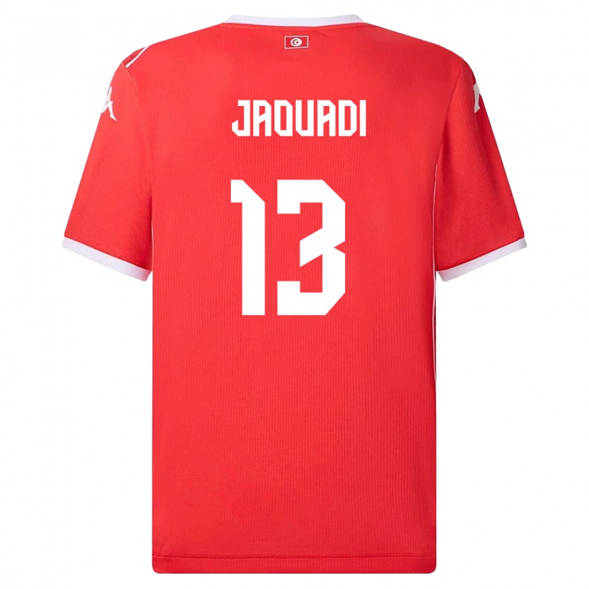 גברים תוניסיה Assim Jaouadi #13 אדום לבן ג'רזי ביתית 26-28 חולצה קצרה