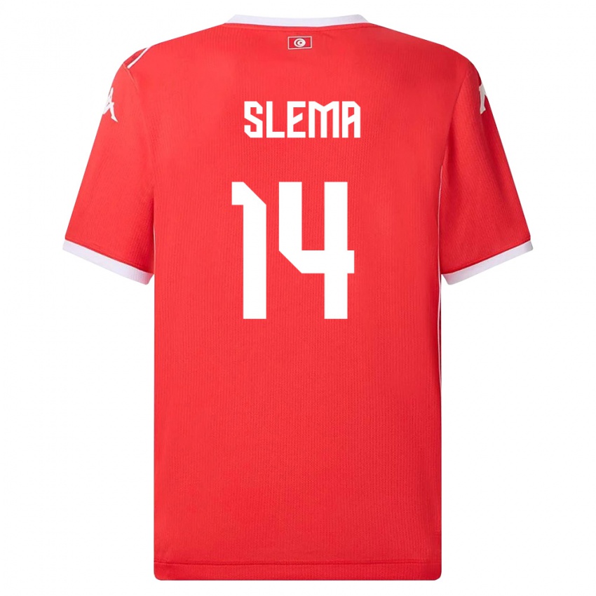 גברים תוניסיה Mazen Slema #14 אדום לבן ג'רזי ביתית 26-28 חולצה קצרה
