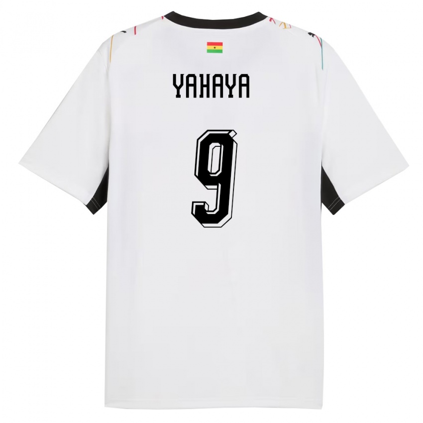 גברים גאנה יחאיה מוחמד #9 לבן שחור צהוב ג'רזי ביתית 26-28 חולצה קצרה