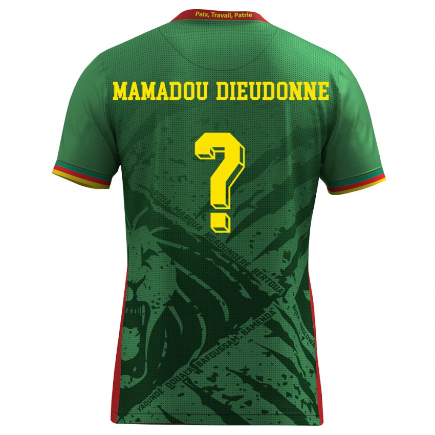 גברים קמרון Malik Mamadou Dieudonne #0 ירוק צהוב אדום ג'רזי ביתית 26-28 חולצה קצרה