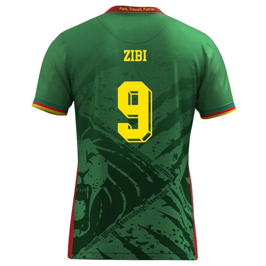 גברים קמרון André Zibi #9 ירוק צהוב אדום ג'רזי ביתית 26-28 חולצה קצרה