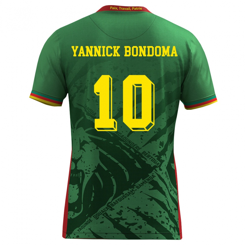 גברים קמרון David Yannick Bondoma #10 ירוק צהוב אדום ג'רזי ביתית 26-28 חולצה קצרה