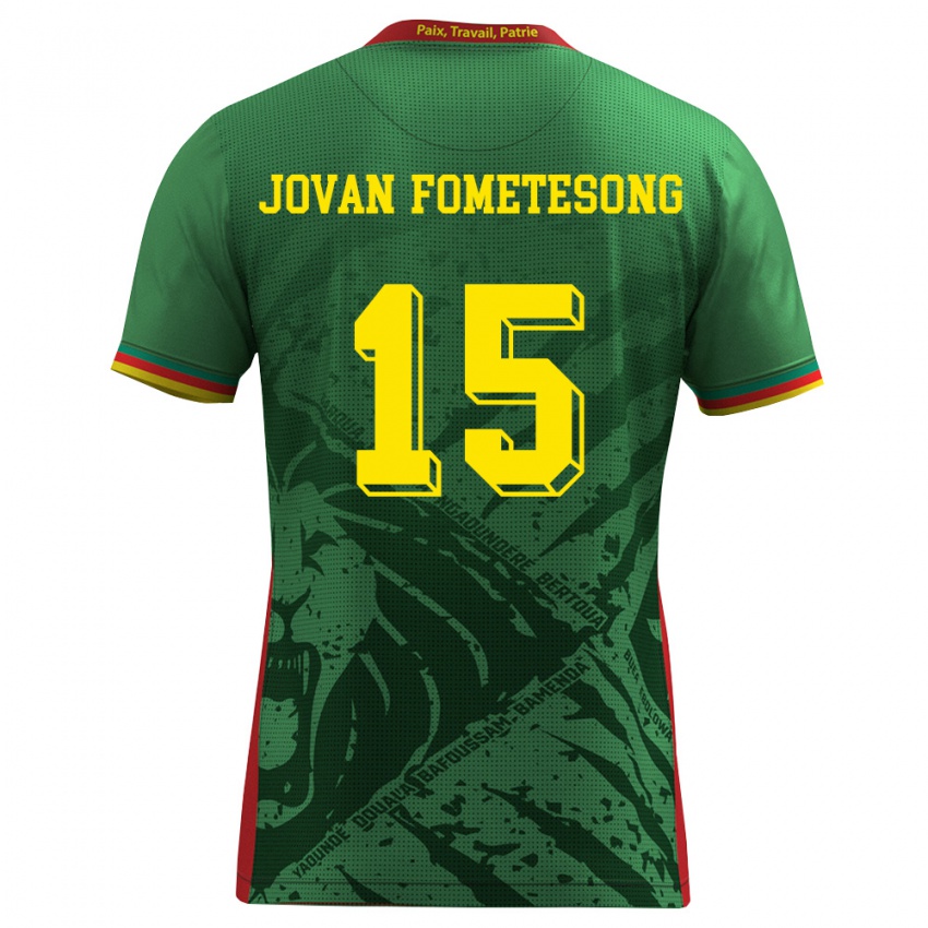 גברים קמרון Ralph Jovan Fometesong #15 ירוק צהוב אדום ג'רזי ביתית 26-28 חולצה קצרה