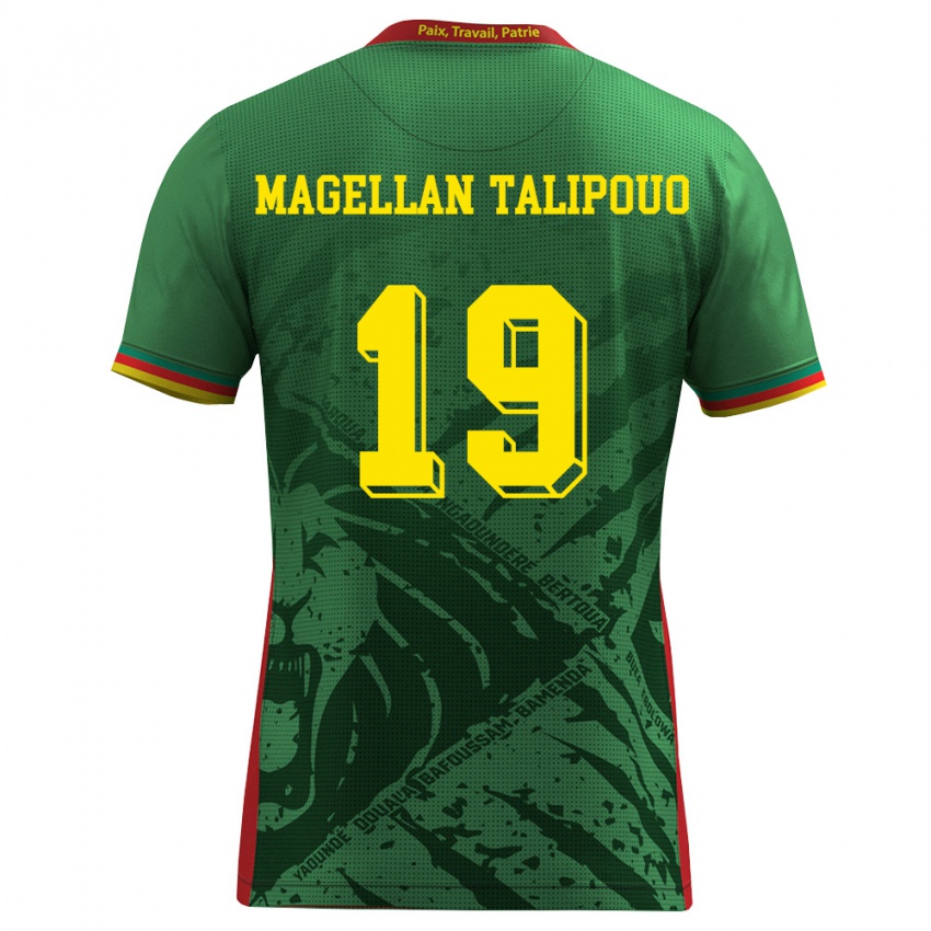 גברים קמרון Ghane Magellan Talipouo #19 ירוק צהוב אדום ג'רזי ביתית 26-28 חולצה קצרה