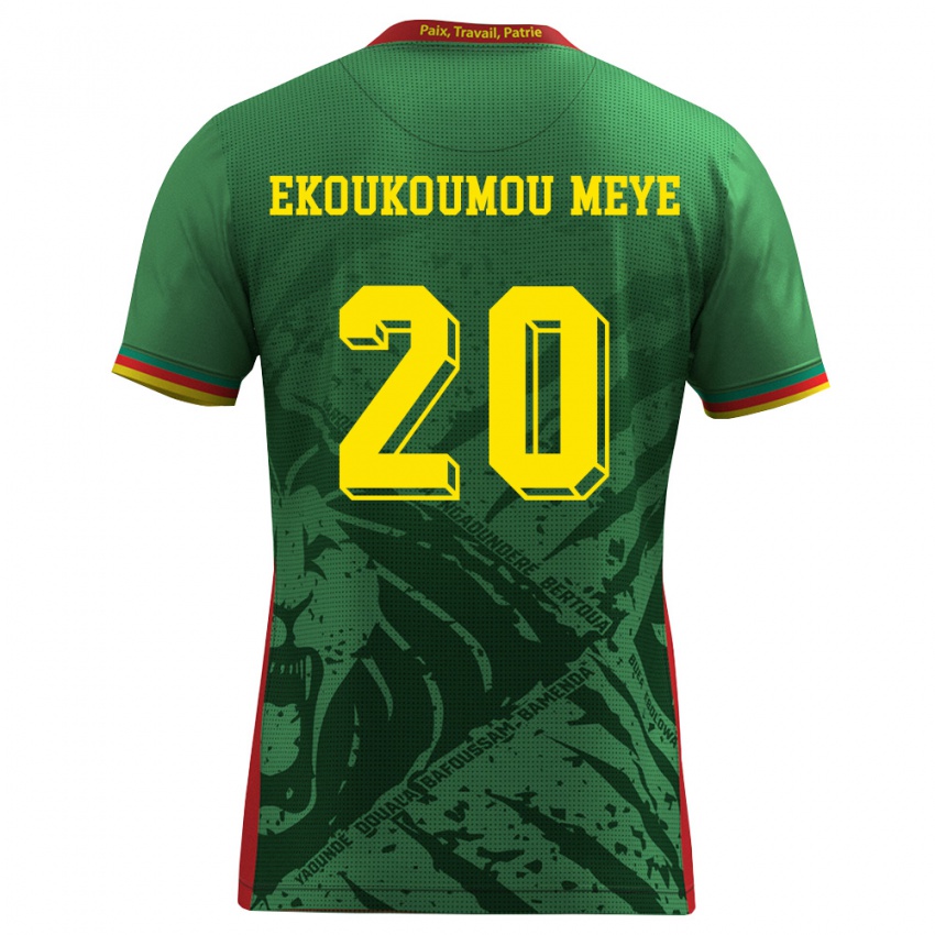 גברים קמרון Ivan Donald Ekoukoumou Meye #20 ירוק צהוב אדום ג'רזי ביתית 26-28 חולצה קצרה