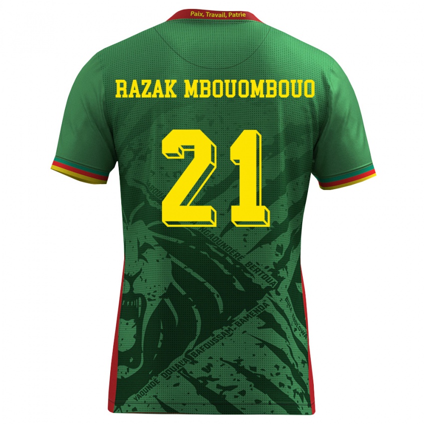 גברים קמרון Abdoul Razak Mbouombouo #21 ירוק צהוב אדום ג'רזי ביתית 26-28 חולצה קצרה