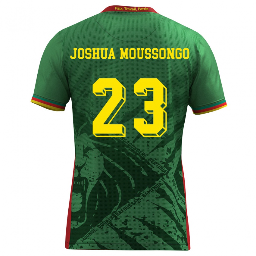 גברים קמרון Fonda Joshua Moussongo #23 ירוק צהוב אדום ג'רזי ביתית 26-28 חולצה קצרה
